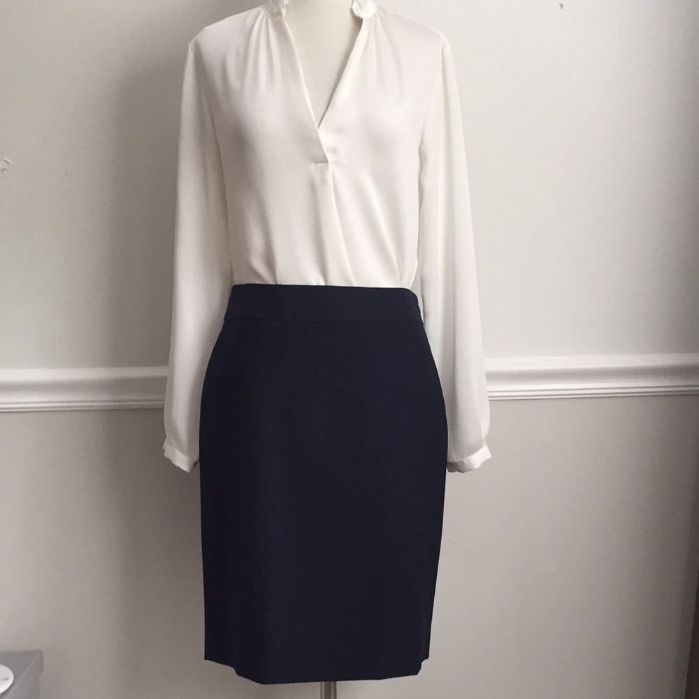 Navy Blue Banana Republic Pencil Skirt